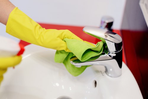 Safe and responsible carpet cleaning practices with protective equipment