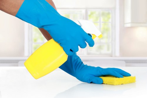 Cleaning operative inspecting tools and products before carpet treatment