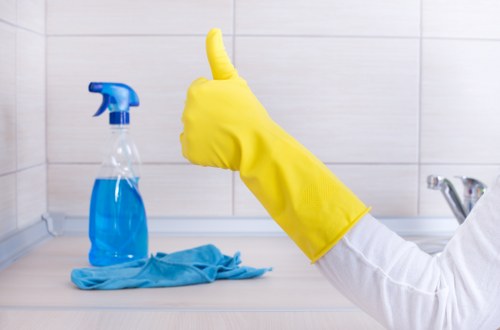 Carpet cleaning team responding to a workplace safety situation